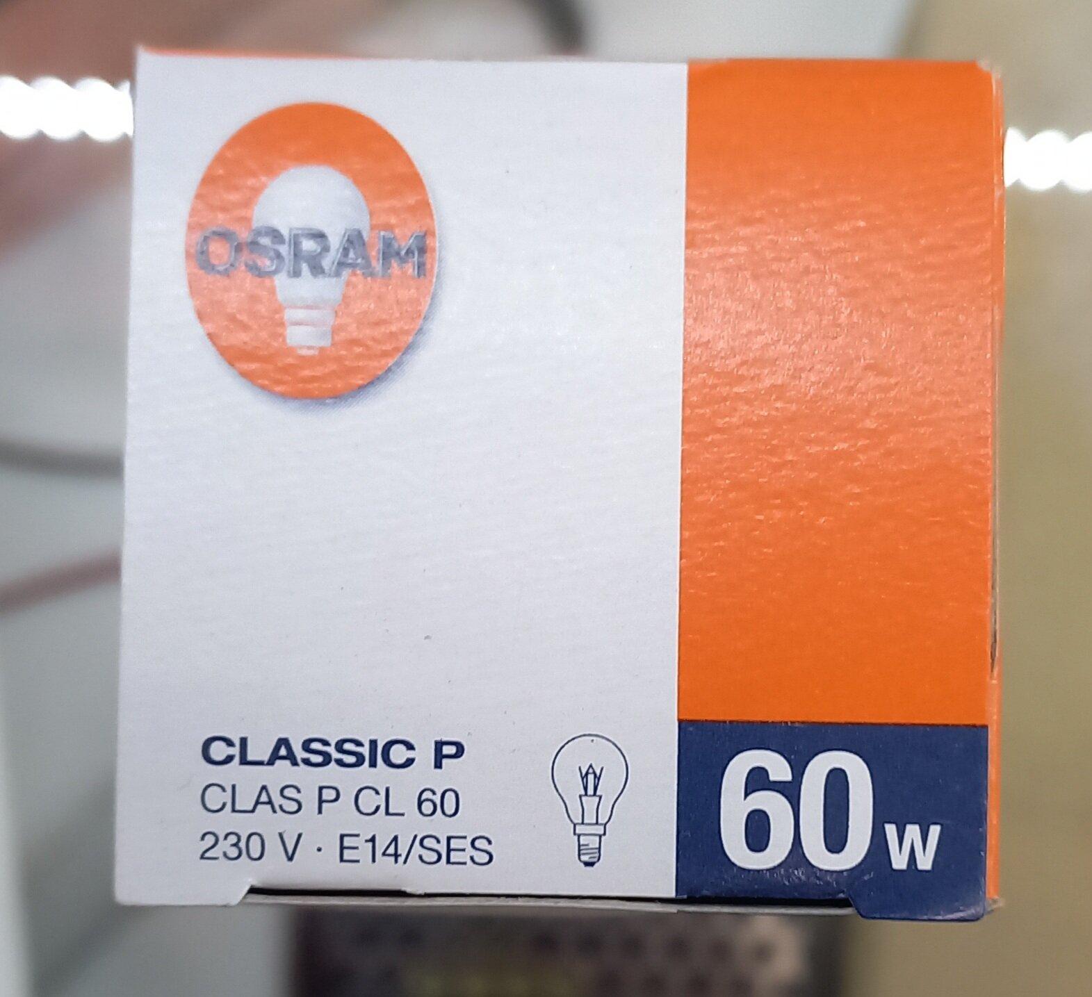 Лампа накаливания CLASSIC P CL 60W E14 OSRAM 4008321666222