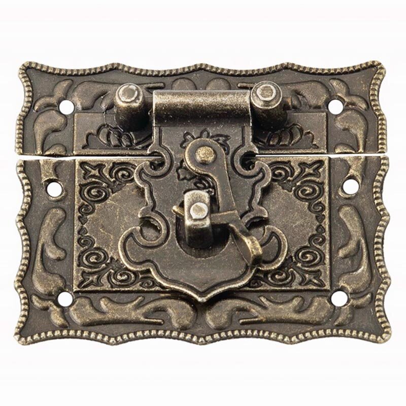 Замочек для шкатулки Стильный 0010748 бронзовый цвет 50х43 мм цена за 1 шт.