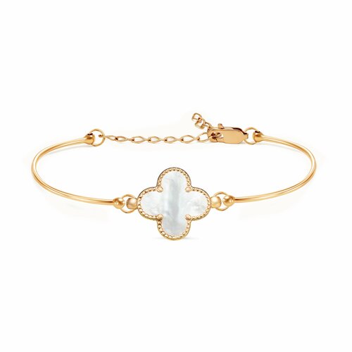 Браслет MG, красное золото, 585 проба, гравировка, зернь, перламутр