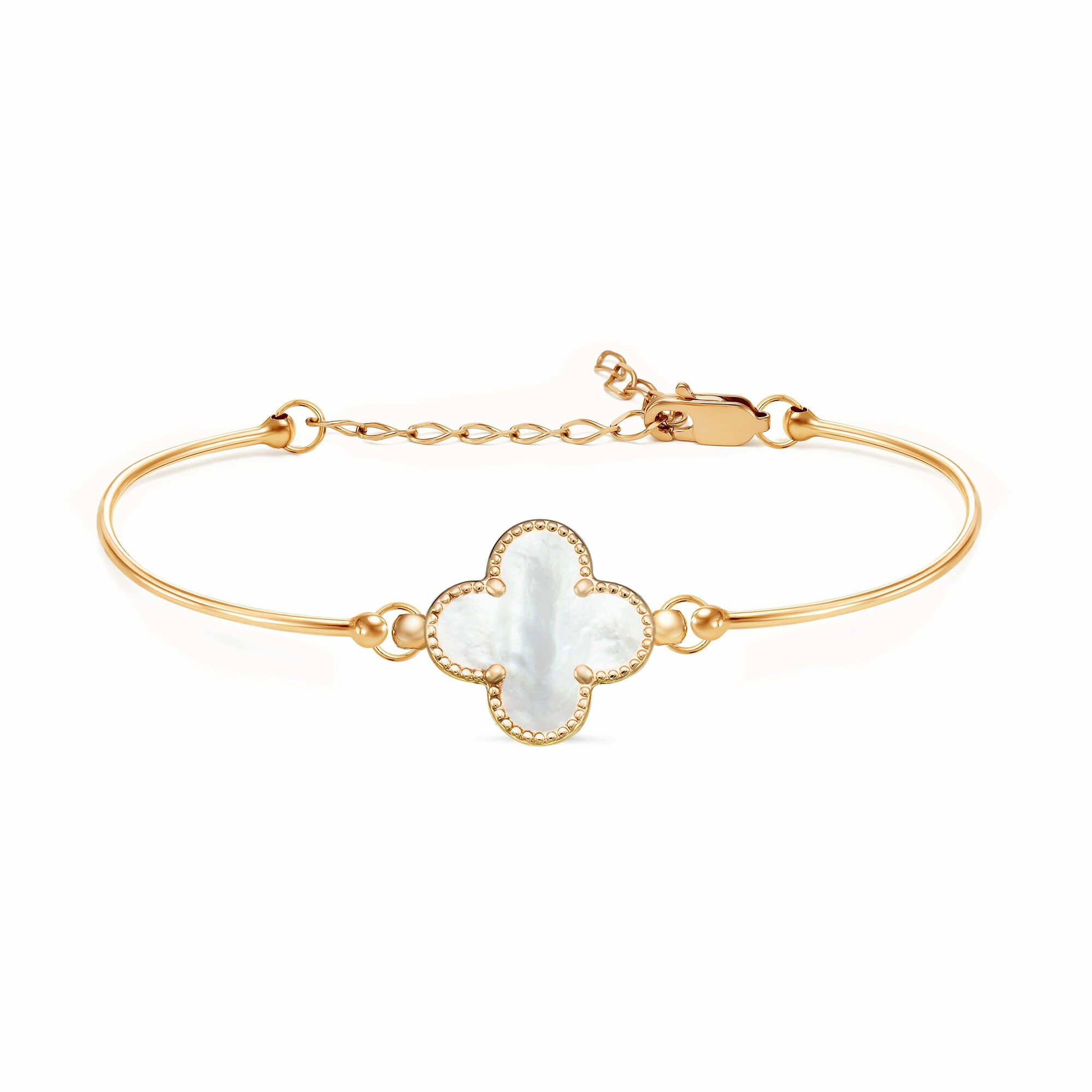 Браслет "ванклифф" красное золото 585 с перламутром 