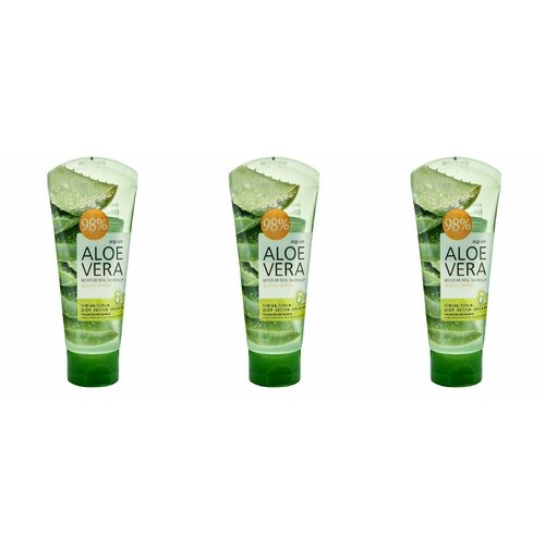 WELCOS Гель для тела увлажняющий успокаивающий Aloe vera Moisture Real Soothing Gel 150мл- 3 штуки