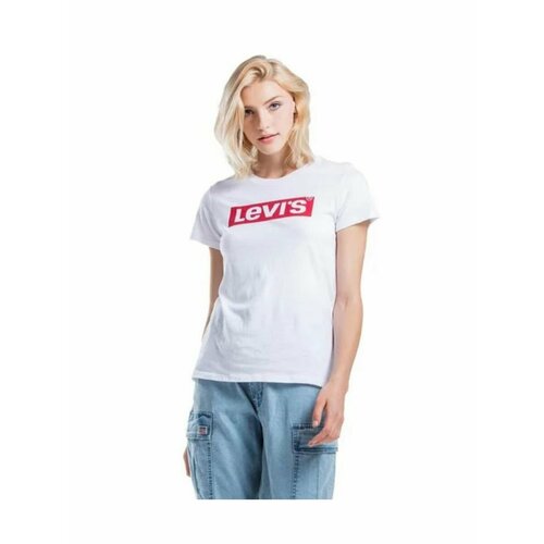 фото Футболка levi's, размер l, белый, красный