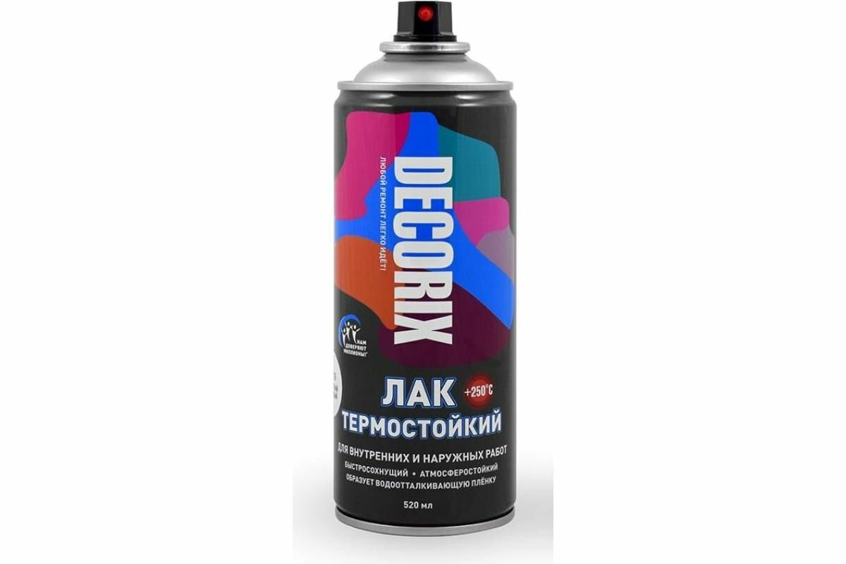 Лак термостойкий глянцевый бесцветный (+250С) 520мл DECORIX - Артикул 0112-05 DX