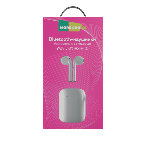 Bluetooth-наушники беспроводные вкладыши More choice BW14 TWS розовая упаковка White 119800₽