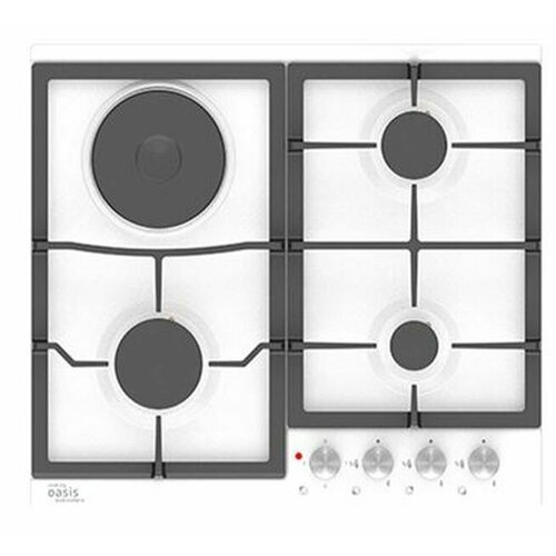 Варочная панель газовая Oasis P-MWK31 бел 4-х комф розж чугун решетки 1720100₽