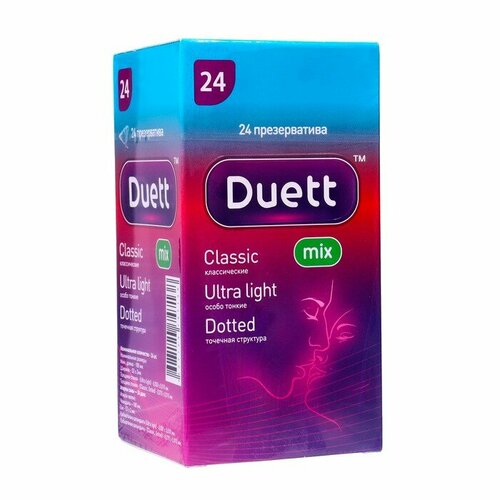 Презервативы DUETT Miх 24 шт презервативы duett xxl 12 шт