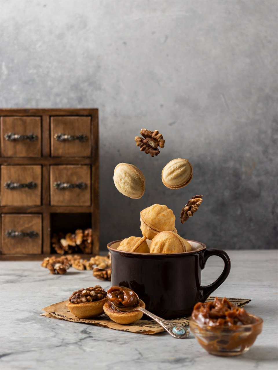 Печенье сдобное Орешки с варёной сгущёнкой и грецким орехом,1 кг - фотография № 6