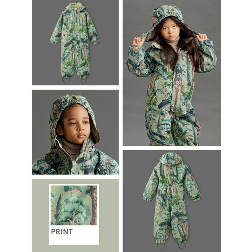 Комбинезон Happy Baby размер 116-122, бежевый, зеленый пижама happy baby размер 116 122 бежевый зеленый