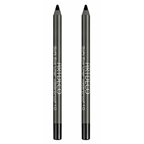 карандаш для глаз make up secret waterproof eye liner 4 гр ARTDECO Карандаш для век Водостойкий, тон 10, Чёрный, 1,2 г, 2 шт