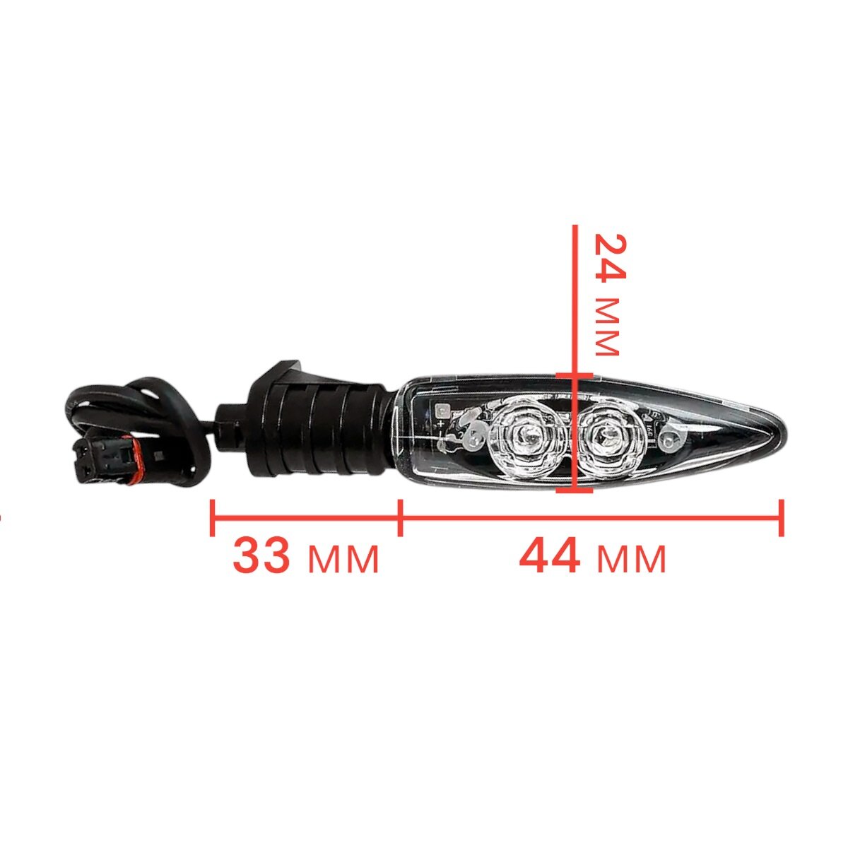 Поворотники LED прозрачные на мотоцикл BMW F800GS (08-12) для мотоциклиста, черные