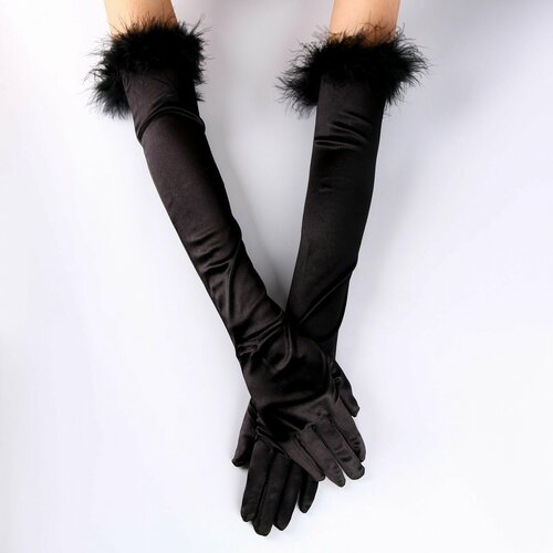 Карнавальный аксессуар-перчатки с перьями