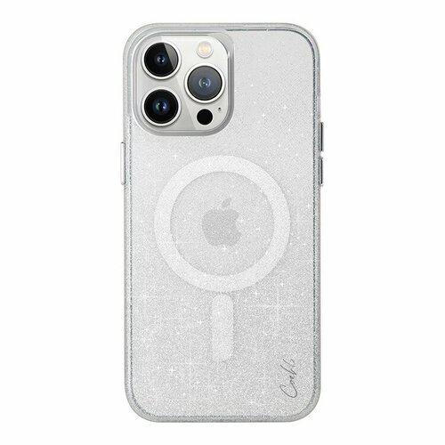 Uniq для iPhone 15 Pro чехол COEHL Lumino Sparkling Silver (MagSafe) бесцветный, серебристый, Silver