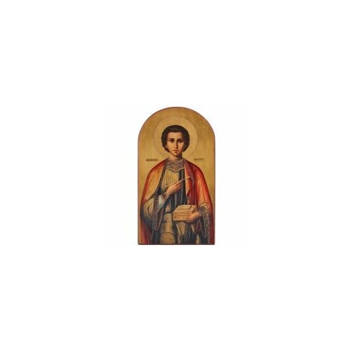 Икона Пантелеимон 24х13 П-39 прямая печать по левкасу, золочение #151639