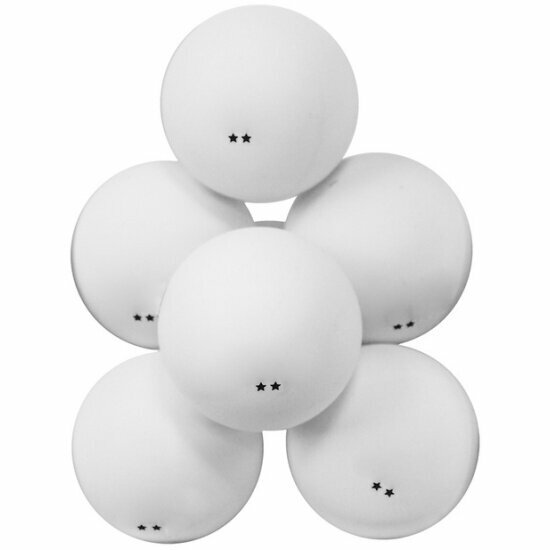 Мячи для настольного тенниса Atemi 2*, пластик, 40+, бел, 6 шт, ATB202