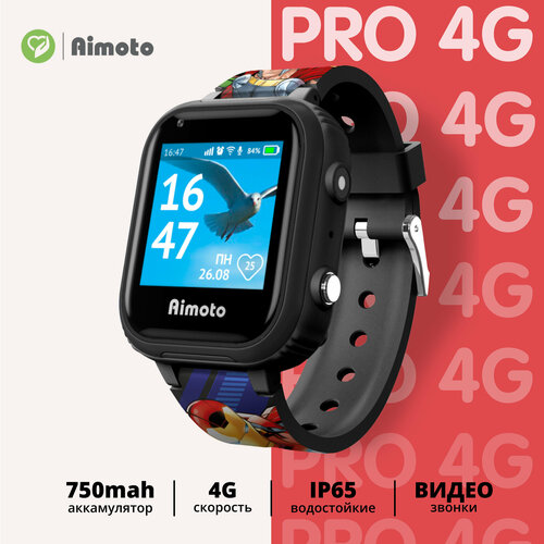 Детские умные часы Aimoto Pro 4G Герои, Черный