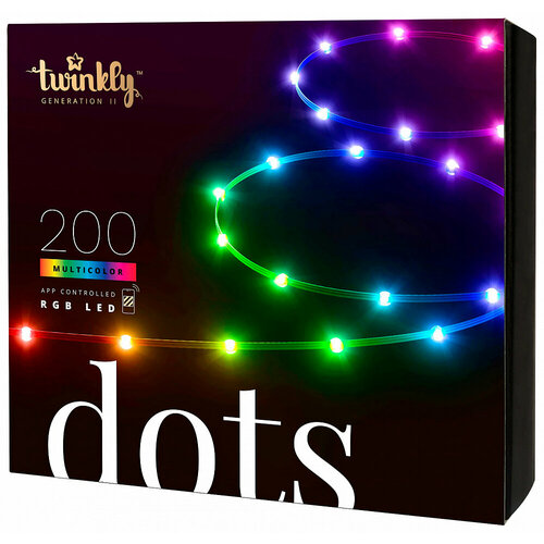 Освещение Twinkly Гирлянда елочная электрическая Dots 200 LED Multicolor Edition, 10м белый