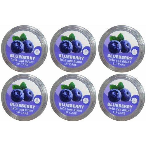 Бальзам для губ Coco Blues, Lip Care Blueberry, Черника, 5 мл, 6 уп бальзам для губ coco blues lip care aloe vera 5 мл 2 уп