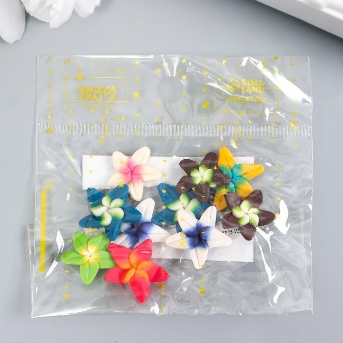 Декор для творчества PVC "Цветок лилия" набор 10 шт микс 04х18х18 см (комплект из 9 шт)