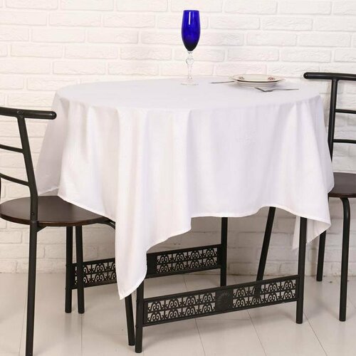 Скатерть DomoVita белая жаккард, рисунок микс (80% полиэстер, 20% хлопок) микрофибра 150х180 (комплект из 5 шт)