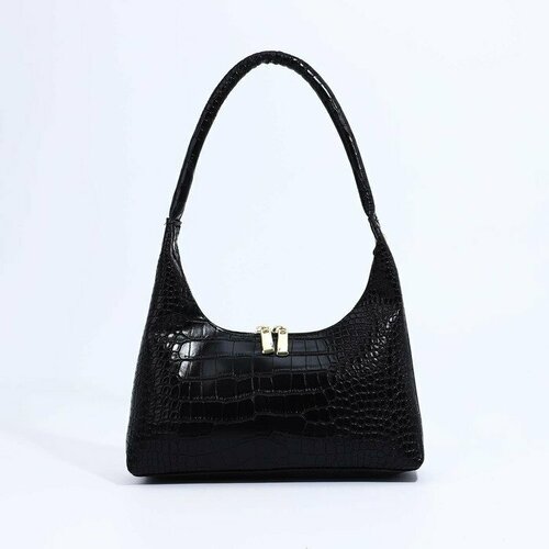 фото Сумка багет , фактура под рептилию, черный нет бренда