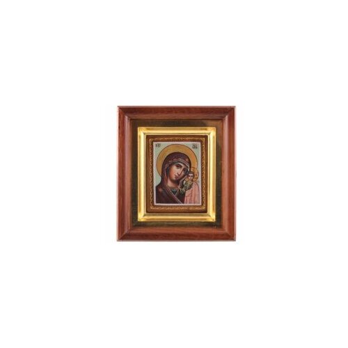 Икона 7х9 БМ Казанская, лаковая миниатюра, киот #170701 икона 11х13 спас нерукотворный лаковая миниатюра киот 170697
