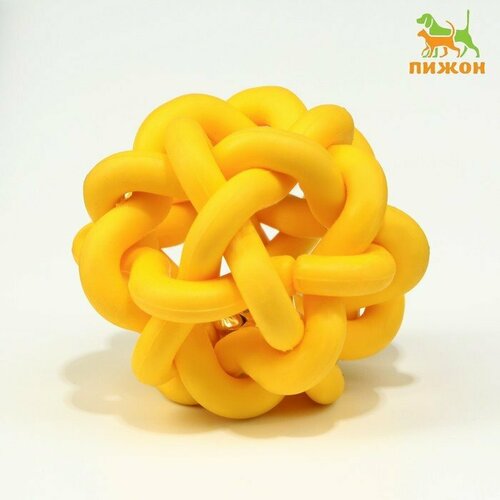 Игрушка резиновая Молекула с бубенчиком, 4 см, жёлтая (комплект из 19 шт) игрушка резиновая молекула с бубенчиком 4 см жёлтая 7673127