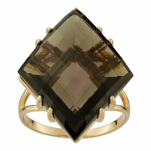 фото Кольцо aloris, желтое золото, 585 проба, раухтопаз aloris jewelry