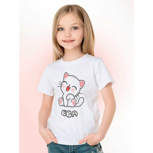 Футболка , размер 116, белый