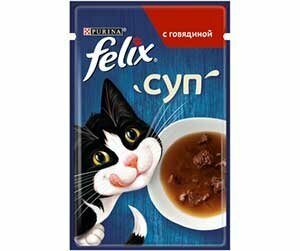 Влажный корм Felix для кошек суп говядина 48г