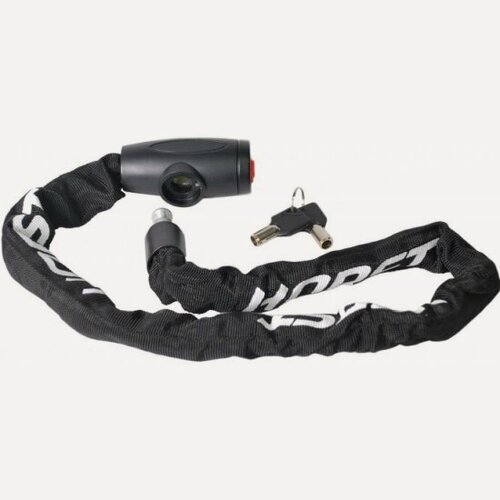 Изображение товара Замок велосипедный Horst 00-170905 цепь 6х6х1500мм в текстил. чехле, с кругл. ключами черный