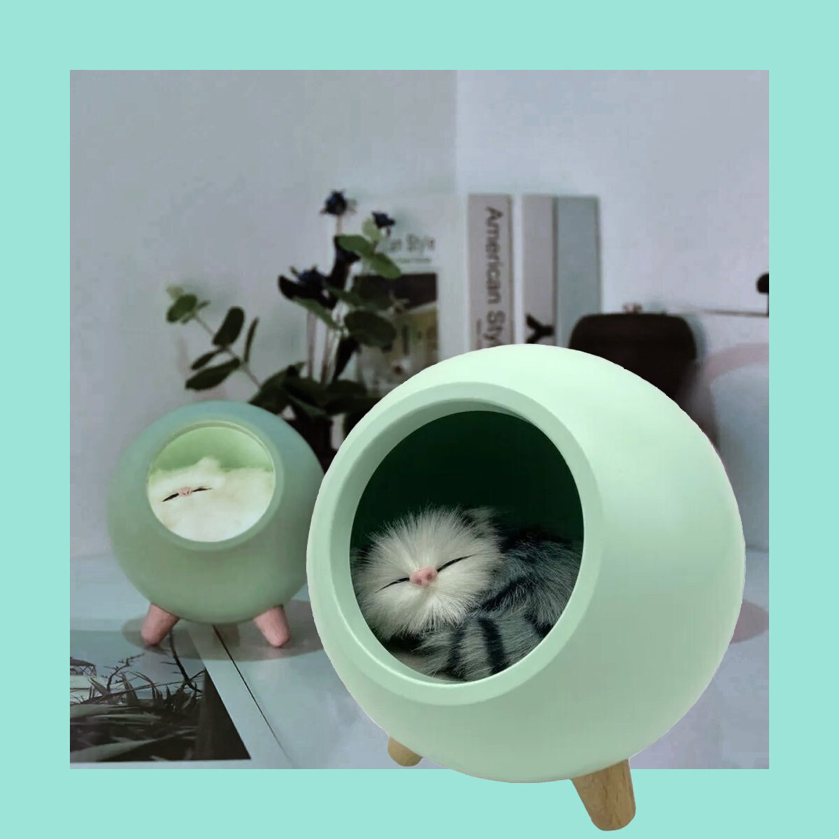 Светодиодный ночник детский "Котик в домике" - фотография № 11