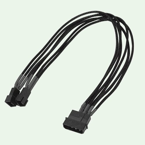 разветвитель nanoxia 3 pin в 4 х 3 pin 30см черный nx34a30 Разветвитель Nanoxia 4-pin MOLEX в 2 x 3-pin, 30см карбон NX42A30C