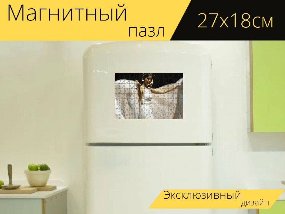 Магнитный пазл "Мода, фотография, портрет" на холодильник 27 x 18 см.