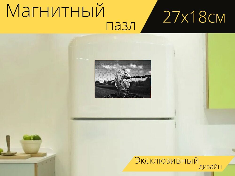 Магнитный пазл "Изолятор, электрический, провод" на холодильник 27 x 18 см.