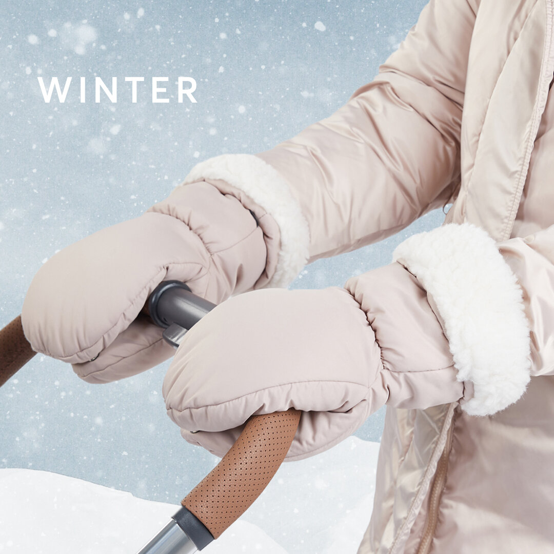 фото 89022, Муфты-варежки на коляску Happy Baby, водонепроницаемые, с шерстью, кофейные, коричневые