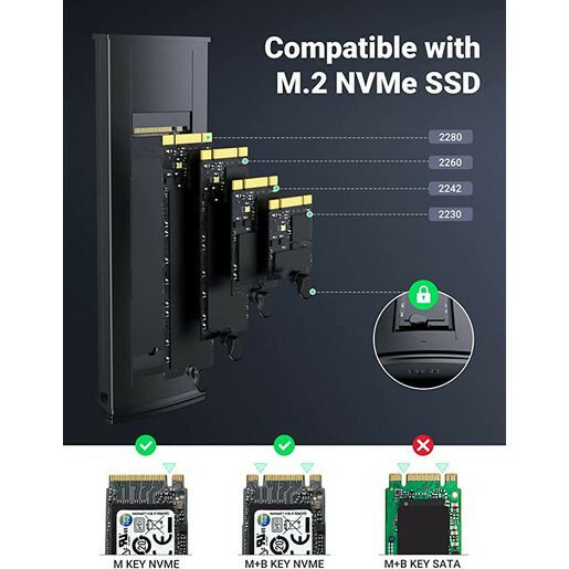 Внешний бокс Ugreen CM578 M.2 NVMe SSD Enclosure 15512 — фото 3