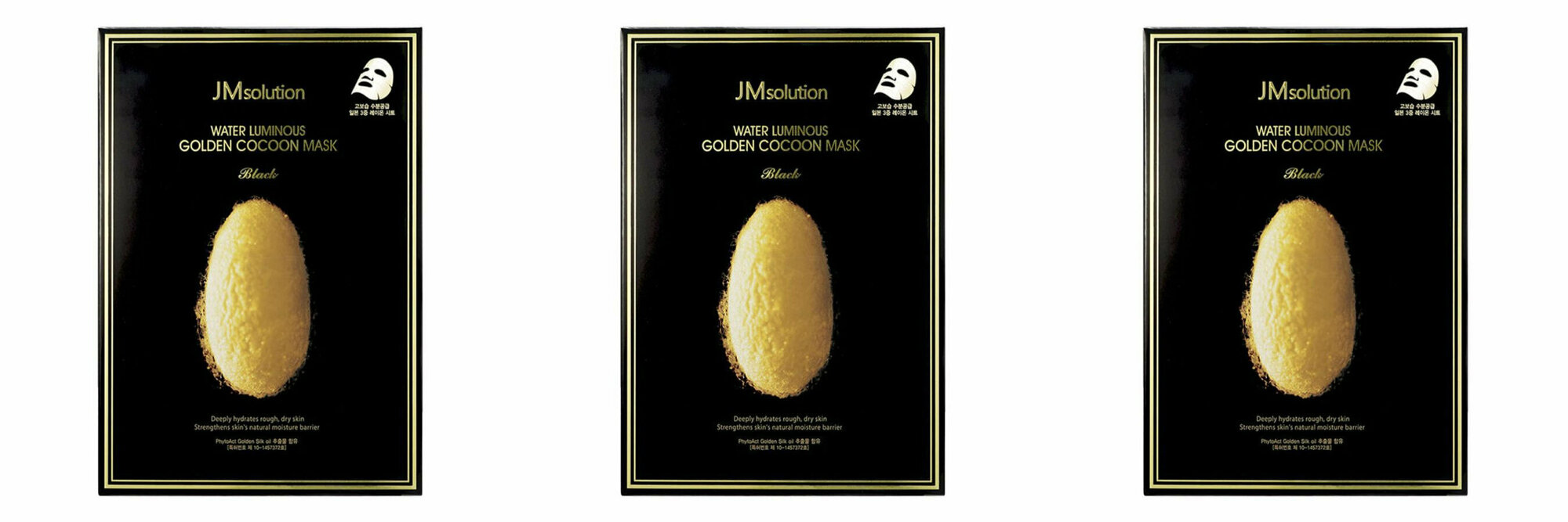 Маска для лица JMsolution, Water Luminous Golden Cocoon Mask, тканевая, 45 мл, 3 уп