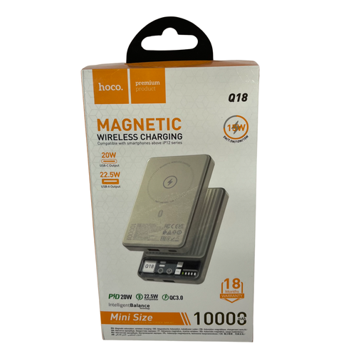 Power Bank Hoco Q18 10000 mAh для беспроводной зарядки молочный белый 420000₽