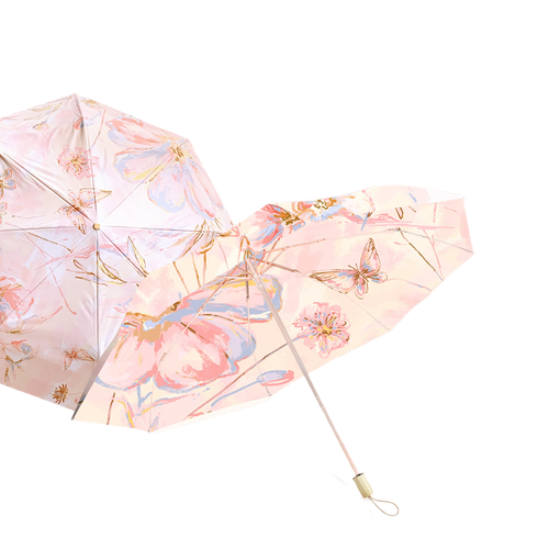 Зонт механика, 3 сложения, купол 100 см, 8 спиц, чехол в комплекте, для женщин, розовый