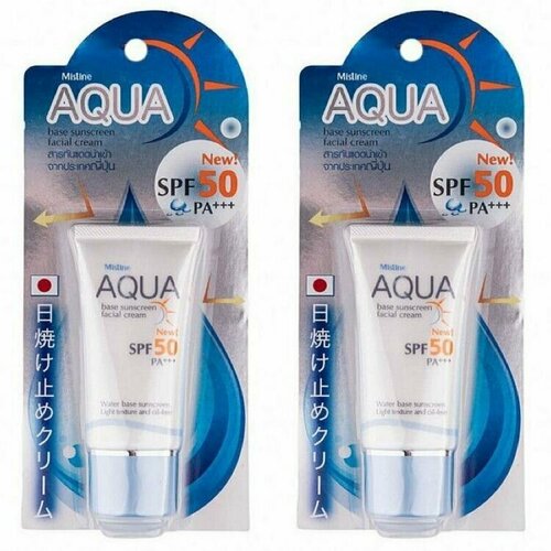 Крем для лица Mistine, Aqua Base Sunscreen Facial Cream SPF 50 PA+++, солнцезащитный, увлажняющий, 20 г, 2 уп
