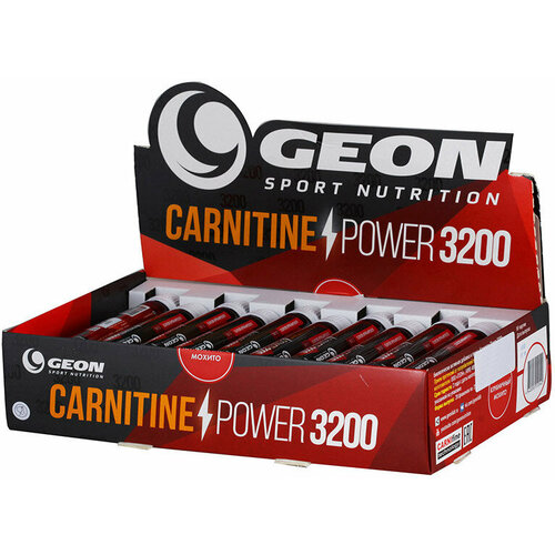 фото L-карнитин geon carnitine power 3200, клубничный мохито, 20 ампул х 25 мл