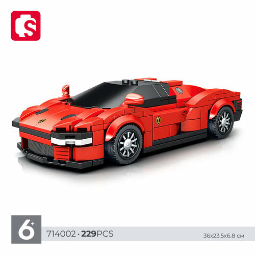 Конструктор SEMBO Famous Car / модель Ferrari Daytona SP3, инерционная / 229 дет. конструктор sembo famous car mini sports car 197 дет 714507a