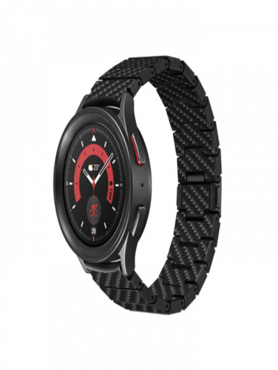 Карбоновый браслет Pitaka для Galaxy Watch4/Watch4 Classic/Watch5/Watch5 Pro/Watch6/Watch6 Classic (40/42/43/44/45/46/47 мм) - черный