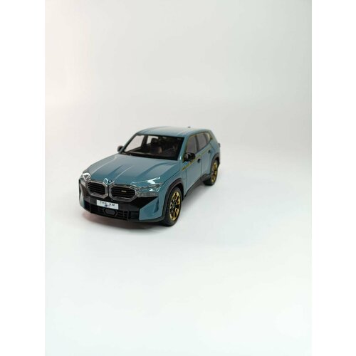 Модель автомобиля BMW XМ коллекционная металлическая игрушка масштаб 1:24 черно-синяя