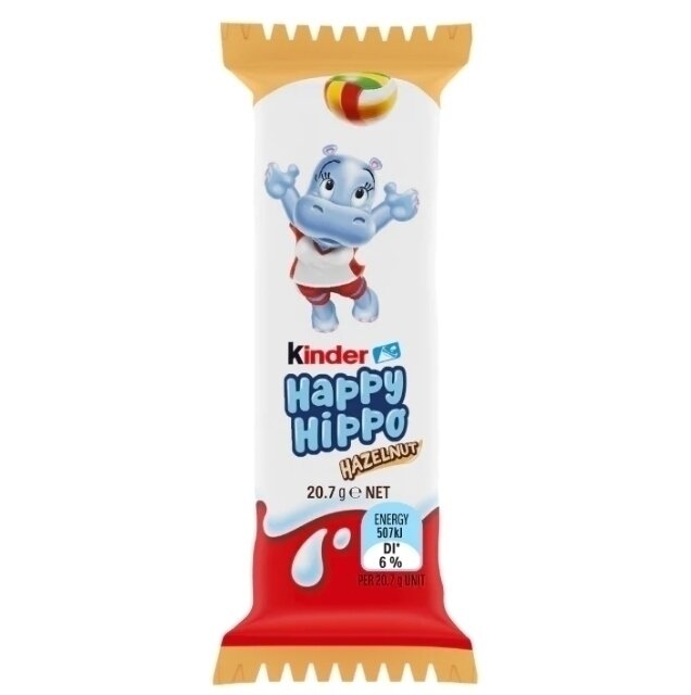 Шоколадно-молочное печенье Kinder Happy Hippo Hazelnut, с фундуком, 103,5 гр - фотография № 7