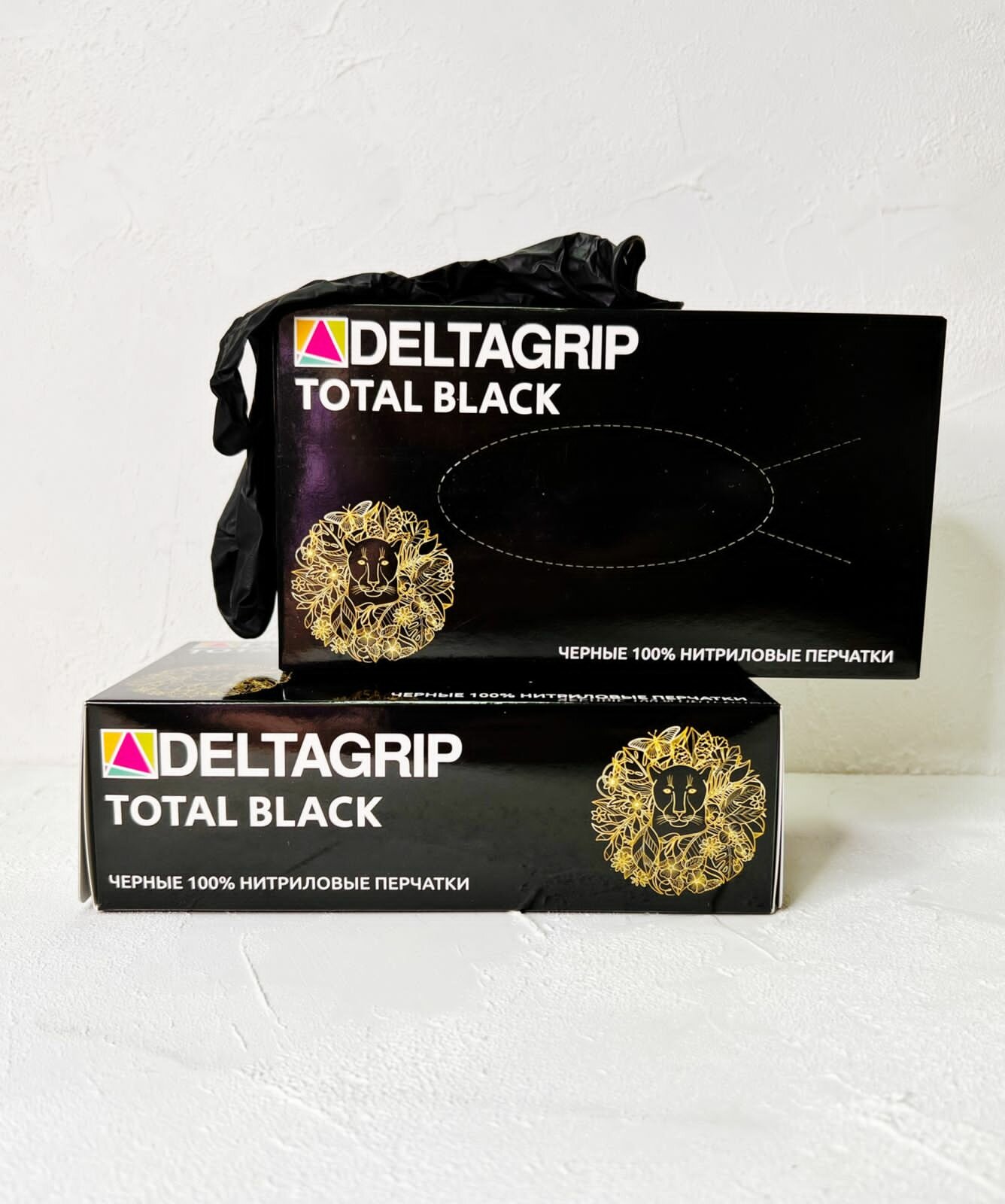 Перчатки нитриловые Gward Deltagrip Ultra LS Black, цвет: черный, размер L, 100 шт. (50 пар), 8 грамм нитрила пара