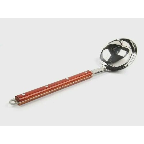 Половник для казана до 7 литров/ ложка разливная/ половник для казана усиленные с деревянной ручкой, нержавеющая сталь