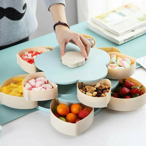 Менажница двухъярусная раздвижная органайзер для сухофруктов для сладостей 1320₽