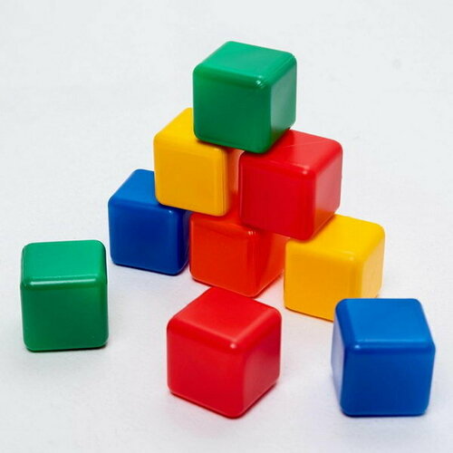 Набор цветных кубиков, 9 штук, 4 x 4 см