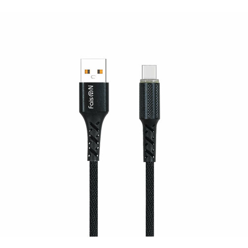 Кабель USB - Type-C FaisON K-16 Custom, 1.0м, 2.4A, цвет: чёрный